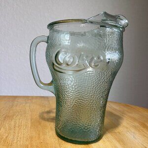 Coca Cola 64 oz light green Glass Pitcher